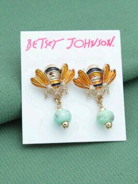 Betsey Johnson Bee Earrings Whimsical Fashion Jewelry Women Chic Accessory